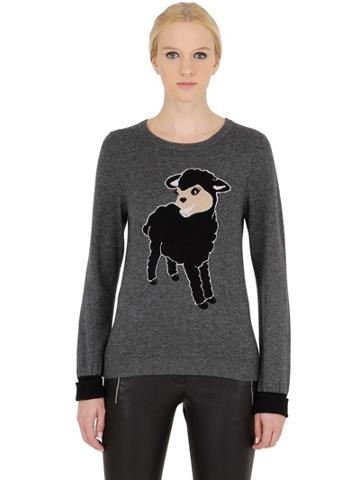 Beayukmui Black Sheep Intarsia Wool Blend Sweater