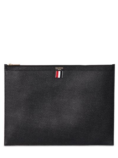Thom Browne Large Pebbled Leather Pouch