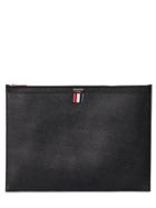 Thom Browne Large Pebbled Leather Pouch