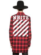 Off White Plaid Cotton Flannel Shirt