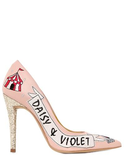 Leo 110mm Daisy & Violet Leather Pumps