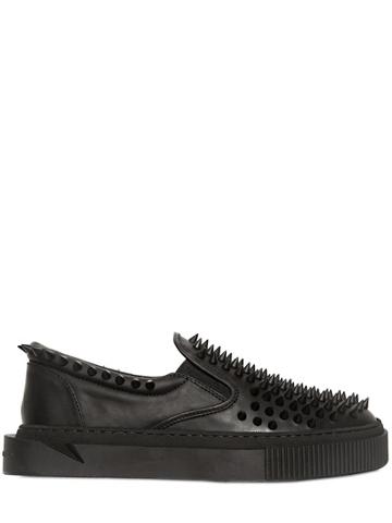 Gienchi Stud Rubberized Leather Slip-on Sneakers