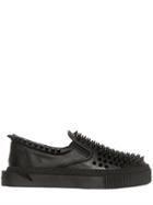 Gienchi Stud Rubberized Leather Slip-on Sneakers