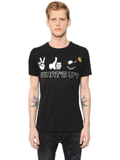 Philipp Plein What's Up Printed & Embellished T-shirt