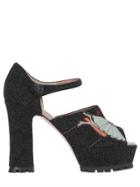 Red Valentino 110mm Wool Felt Sandals With Patches