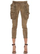 Dsquared2 Waxed Stretch Cotton Twill Cargo Pants
