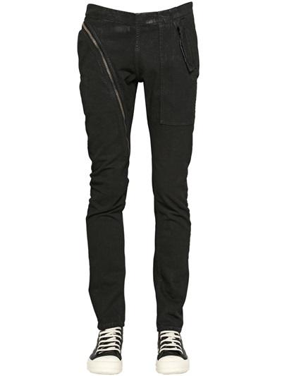 Rick Owens Drkshdw Zip-up Washed Cotton Denim Pants