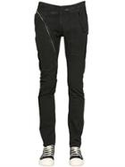 Rick Owens Drkshdw Zip-up Washed Cotton Denim Pants