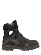 Hba Hood By Air Cutout Suede & Leather Combat Boots