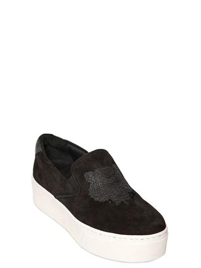 Kenzo 40mm Tiger Suede Slip-on Sneakers