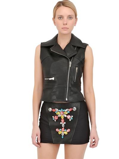 Stefano De Lellis Embellished Leather Biker Vest