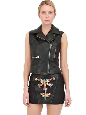Stefano De Lellis Embellished Leather Biker Vest