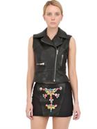 Stefano De Lellis Embellished Leather Biker Vest