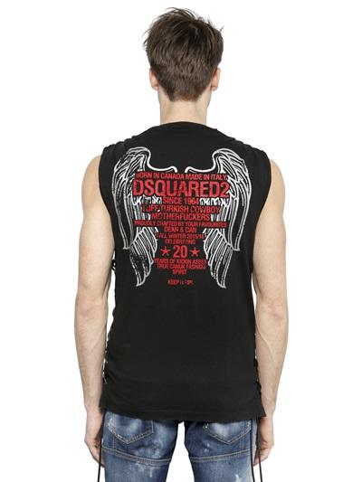Dsquared2 Icon Sleeveless Wings Cotton T-shirt