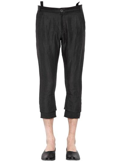 Haider Ackermann Doubled Hem Linen & Silk Blend Pants