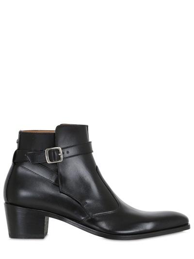 Simon Fournier 50mm Buckle Leather Ankle Boots