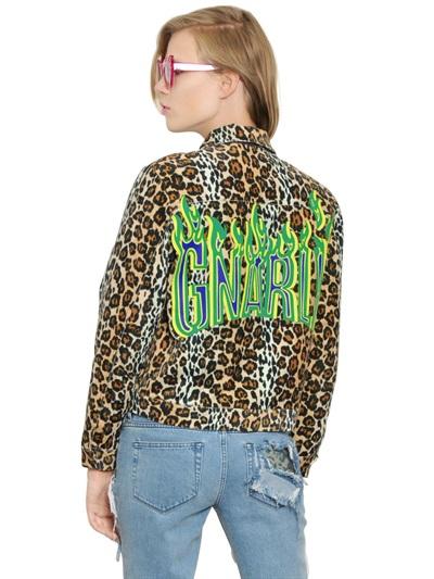 House Of Holland Leopard Printed Cotton Velvet Jacket