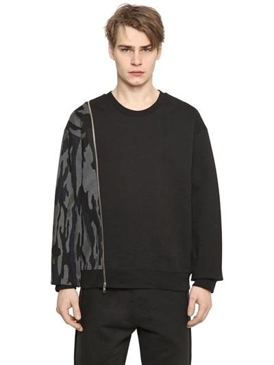 Mcq Alexander Mcqueen Cotton Sweatshirt With Camo Print Detail