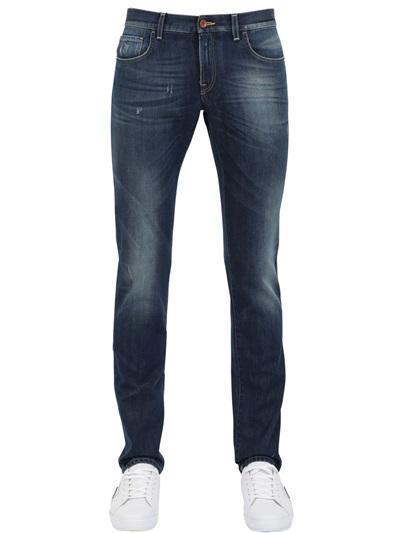 Dolce & Gabbana 18cm Gold Washed Denim Slim Fit Jeans