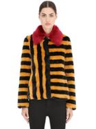 De'hart Striped Faux Fur Jacket