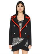 Fausto Puglisi Double Breasted Heavy Wool Cady Peacoat