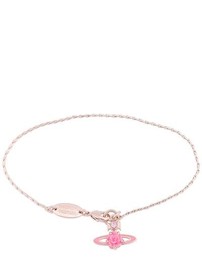 Vivienne Westwood Enameled Rose Orbit Pendant Bracelet