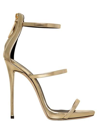 Giuseppe Zanotti 120mm Metallic Leather Sandals | LookMazing