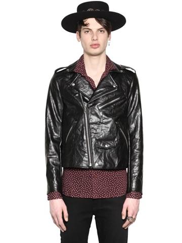 April 77 Wrinkled Faux Leather Biker Jacket