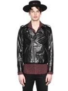 April 77 Wrinkled Faux Leather Biker Jacket