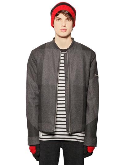 Cheap Monday Check Wool Blend Bomber Jacket