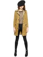 Saint Laurent Suede & Shearling Coat
