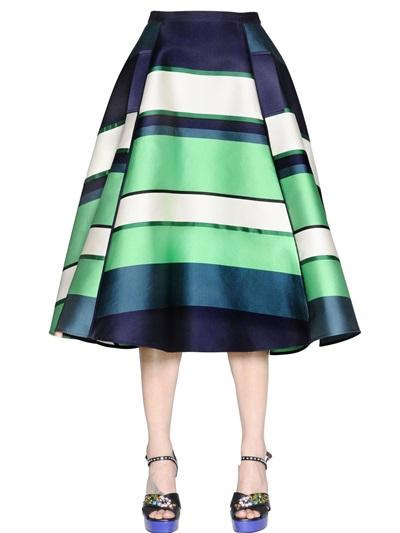 Lanvin Striped Satin Duchesse Skirt