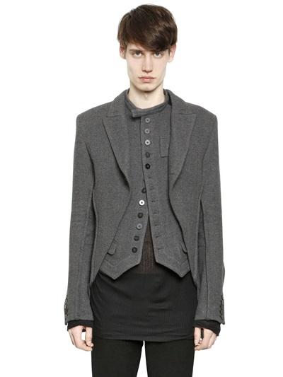 Ann Demeulemeester Wool Linen Blend Jacket With Vest