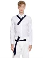 Dirk Bikkembergs Cross Strap Stretch Cotton Poplin Shirt