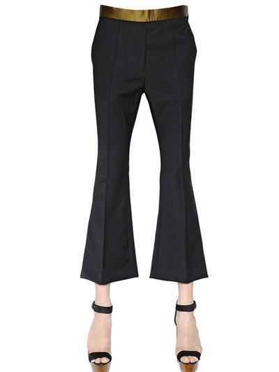 Ellery - Cropped & Flared Wool Blend Pants