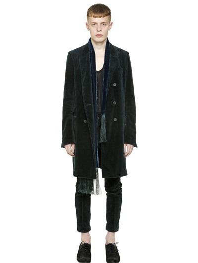 Haider Ackermann Double Breasted Cotton Corduroy Coat