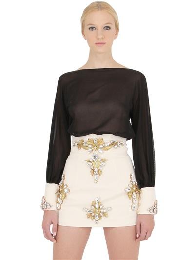 Stefano De Lellis Embellished Silk Georgette Shirt