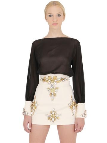 Stefano De Lellis Embellished Silk Georgette Shirt