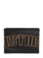 House Of Holland Bits N Bobs Embroidered Leather Pouch