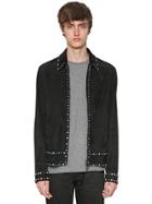 Valentino Studded & Beaded Suede Shirt Jacket