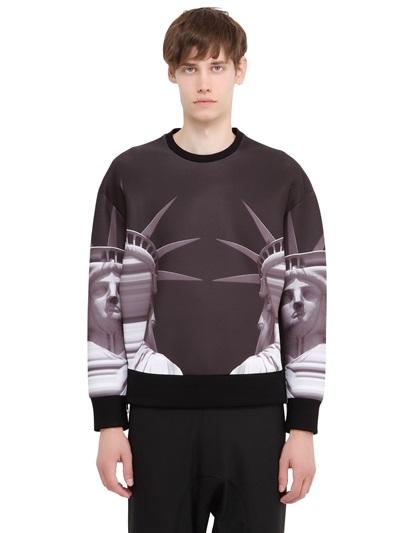 Neil Barrett Statue Of Liberty Neoprene Sweatshirt