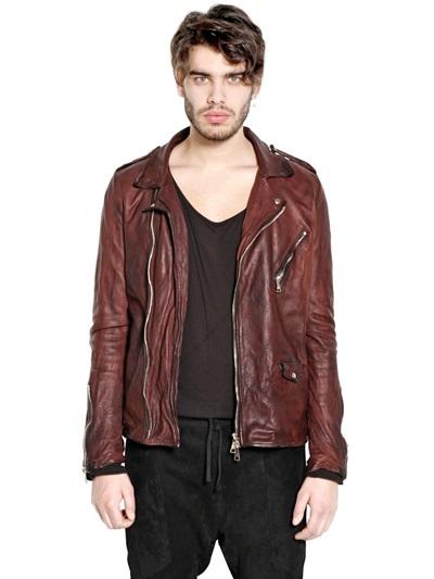 Giorgio Brato Washed Nappa Leather Moto Jacket