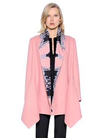 Gaowei+xinzhan Boiled Wool & Printed Satin Jacket