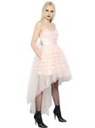 Saint Laurent Strapless Ruffled Tulle Dress