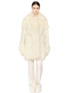 Stella Mccartney Faux Fur & Jacquard Coat