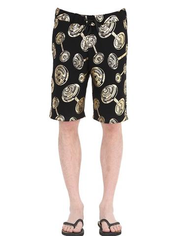 Moschino Underwear Dumbbell Printed Cotton Jogging Shorts