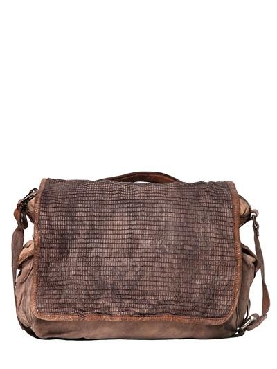 Giorgio Brato Reptile Effect Leather Messenger Bag