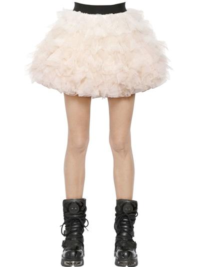 Faith Connexion Ruffled & Layered Tulle Mini Skirt