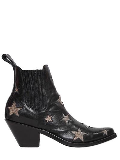 Mexicana 65mm Star Inserts Leather Ankle Boots