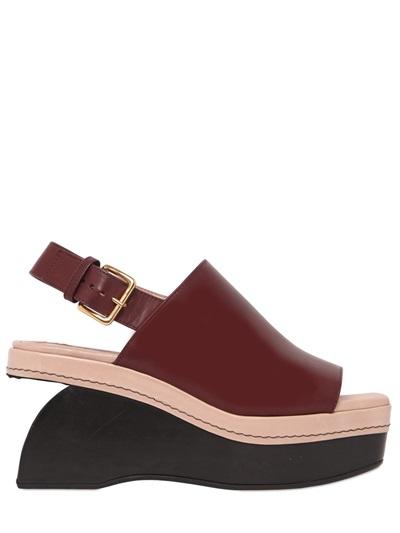 Marni 90mm Leather Wedge Sandals